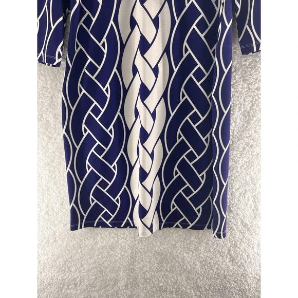 J. McLaughlin Sheath Dress Women's Large Navy Catalina Cloth Braid Stretch Midi - Picture 2 of 11